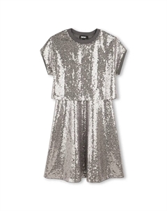 Детское платье с короткими рукавами, серебряный Dkny