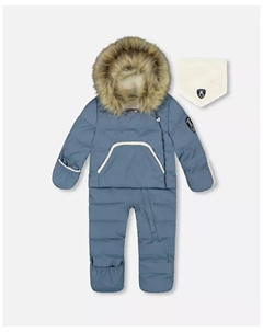 Детский комбинезон Baby Boy One-Piece Baby Snug Snowsuit для автокресла темно-серый синий Deux par deux