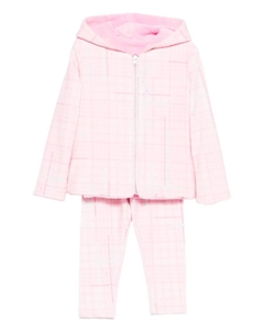 Клетчатый спортивный костюм с капюшоном, розовый Lapin house