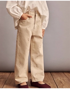 Детские кюлоты с карманами в мелкую клетку Виши (4x4), экрю Coconut el corte inglés