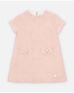 Детское платье из ткани с микропринтом в розовом цвете Martin aranda