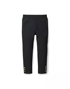 Детские брюки-джоггеры для девочек с манжетами на пуговицах, черный Hope & henry