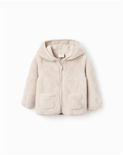 Толстовка для девочки с капюшоном и молнией, бежевый Zippy