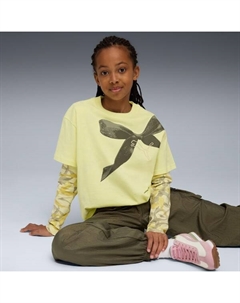 Футболка свободного кроя для больших детей Bowtique, желтый Puma