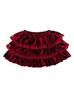 Маленькая и большая девочки рубиново-красная бархатная ярусная рождественская пачка-юбка Sweet wink