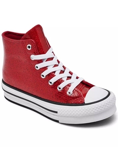 Кроссовки Chuck Taylor All Star Glitter Lift на платформе для девочек от Finish Line, красный Converse
