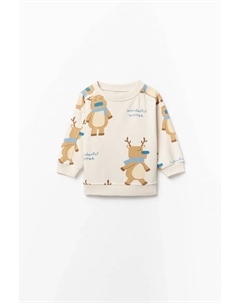 Толстовка с принтом оленей, белый Сфера