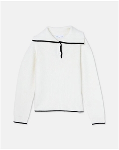 Детский джемпер с морским воротником и пуговицами, экрю Kids el corte inglés