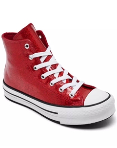 Большие девочки Chuck Taylor All Star Glitter Lift Platform повседневные кеды от Finish Line, красный Converse
