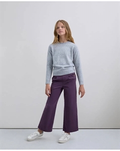 Детский джемпер с логотипом из страз и отделкой ребристым трикотажем, серый Scalpers