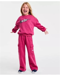 Комплект для малышек и девочек из 2 предметов: худи и карго-штаны, розовый Nike