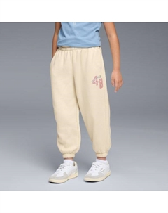 Флисовые спортивные брюки с высокой талией для больших детей Class Pack, бежевый Puma