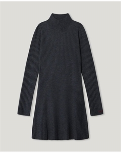 Платье миди в рубчик для девушек с высоким воротником, темно-серый Pepe jeans