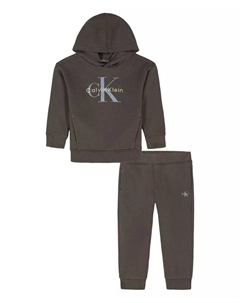 Мальчики 2T-7 комплект из 2 предметов худи и брюки, коричневый Calvin klein