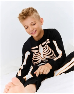 Детская пижама с фантазийным рисунком, черный Cotton juice