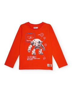 Детская оранжевая футболка с длинными рукавами и принтом робота Tuc tuc