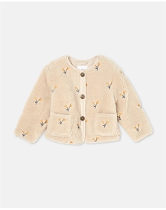 Детская куртка с овечьим мехом с вышивкой, экрю Kids el corte inglés