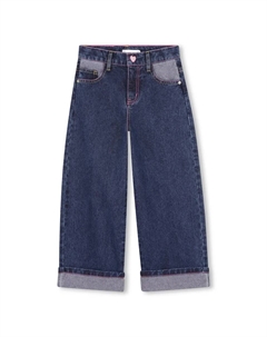 Джинсы для девочки однотонного синего цвета Billieblush