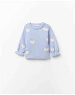 Джемпер букле с интарсией, синий Сфера