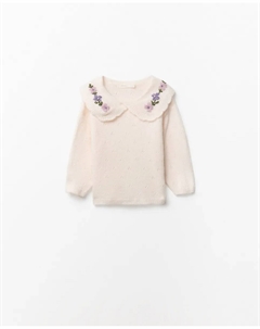 Джемпер букле с воротником, светло-бежевый Сфера