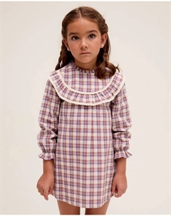 Клетчатое детское платье, бежевый Dadati