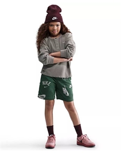 Большие детские шорты French Terry для спорта, зеленый Nike