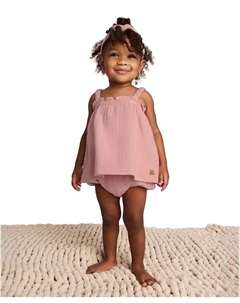 Комплект для девочек из 2 предметов: сарафан из марли и повязка на голову в тон Calvin klein