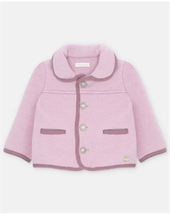 Детское пальто из австрийской ткани с воротником-качелькой розового цвета Martin aranda