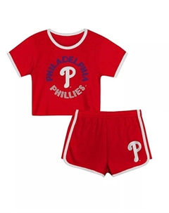 Детский комплект из 2 предметов Philadelphia Phillies Double Run: футболка и шорты, красный Outerstuff