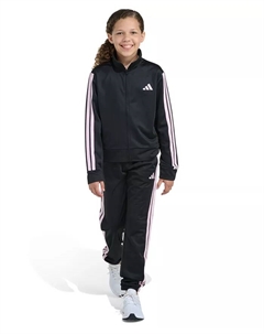 Детский 2-предметный комплект для мероприятий: куртка и джоггеры из трикотажа для девочек 8-16, черный Adidas