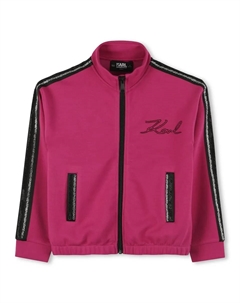 Детская куртка для девочки розового цвета с длинными рукавами Karl lagerfeld kids
