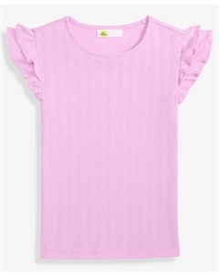 Топ с рюшами на рукавах и ажурной вязкой для девочек Little & Big Girls, фиолетовый Epic threads