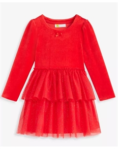 Детское платье-пачка с ярусами для девочек 2T-4T, красный Epic threads