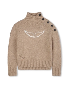 Детский джемпер коричневого цвета с длинными рукавами Zadig&voltaire