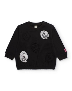 Черная детская толстовка с объемными круглыми аппликациями Tuc tuc
