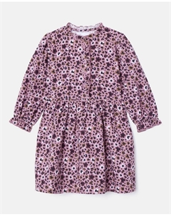 Платье для девочки с длинным рукавом из микровельвета с принтом по всей поверхности, розовый Kids el corte inglés