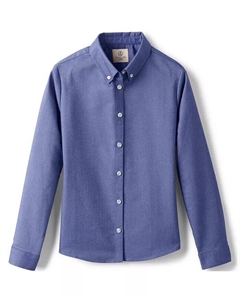 Оксфордская классическая рубашка с длинными рукавами в школьной форме для больших девочек плюс, белый Lands' end