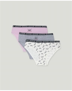 Набор из трех трусиков для девочки с изображением Стич, мультиколор Cotton juice