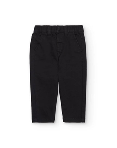 Длинные детские брюки черного цвета с задними карманами и эластичной талией Tuc tuc