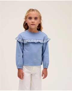 Детский свитшот с оборкой, небесно-голубой Dadati