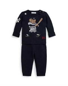 Детский комплект для мальчика: свитер с круглым вырезом и брюки, черный Polo ralph lauren