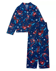 Пижамный комплект из двух предметов: топ с вырезом на вороте и штаны с открытыми штанинами для мальчиков и малышей Âme