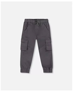 Брюки-джоггеры карго Boy Twill темно-серые Deux par deux