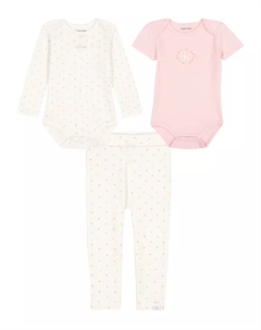 Комплект из 3 предметов: боди и брюки с мелким цветочным принтом для девочек Calvin klein