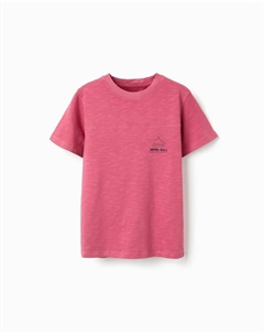 Футболка для мальчика 100% хлопок с рисунком, розовый Zippy