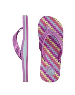 Шлепки, цвет lavender hearts Reef