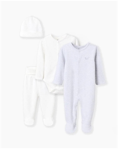 Детский комплект для мальчика 100% хлопок в горох, серый Zippy