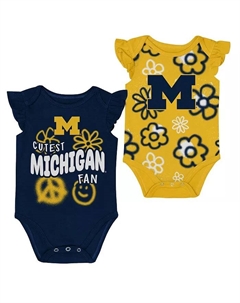 Комплект из двух предметов для мальчиков и девочек: темно-синий/кукурузный Michigan Wolverines Little Sunshine Outerstuff