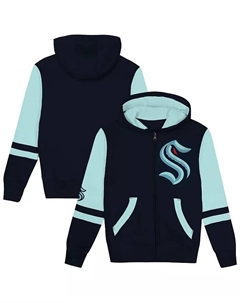 Детская толстовка с молнией Seattle Kraken Face Off, цвет navy Outerstuff