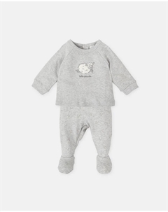 Детский комплект из двух предметов с ножкой в сером цвете Tutto piccolo